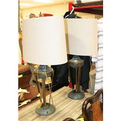 PAIR OF SHOWHOME METAL LAMPS