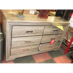 NEW WOOD TONE 6 DRAWER DRESSER
