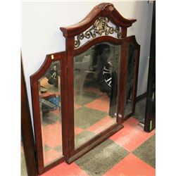 ORNATE WOOD DRESSER MIRROR