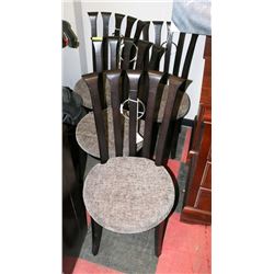 GROUP OF 4 BLACK UPHOLSTERED SIDECHAIRS