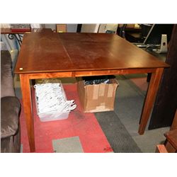 LIGHT WOOD BAR HEIGHT TABLE, 54"X54"X36"