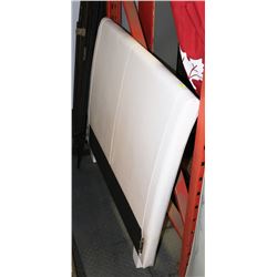 WHITE LEATHERETTE SINGLE SIZE HEADBOARD SOLD WITH