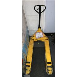 YELLOW PALLET JACK 5500LB CAPACITY.