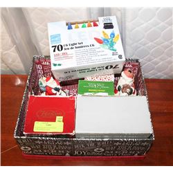 4 SANTA CLAUS AND 70 LED CHRISTMAS LIGHTS.