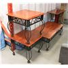 Image 1 : WROUGHT IRON COFFEE TABLE, 2 END TABLES AND
