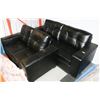 Image 1 : BLACK LEATHERETTE 85" WITH 61" LOVE SEAT