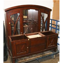 DAMAGED WOOD BUFFET AND HUTCH NEEDS A MIRROR