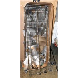 BOX OF METAL SHELVES AS IS