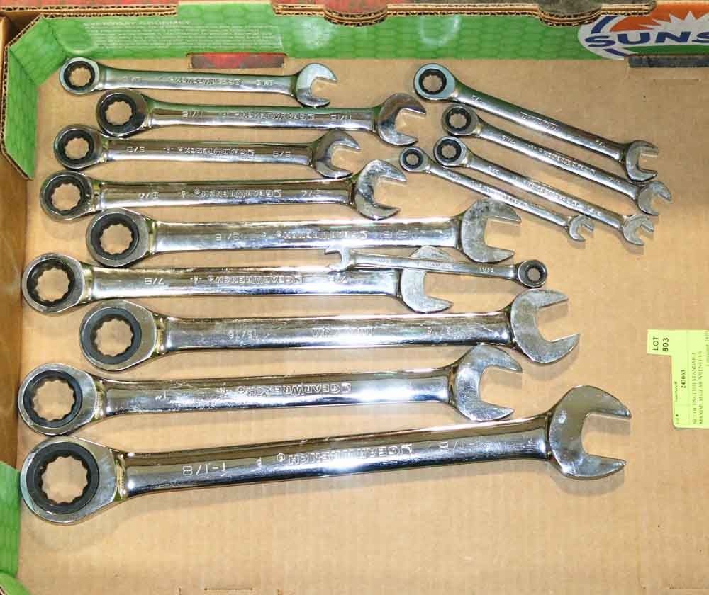 SET OF ENGLISH STANDARD MAXIMUM GEAR WRENCHES Kastner Auctions