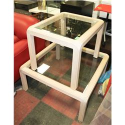 CLASSIC GLASSTOP COFFEE AND END TABLE SET