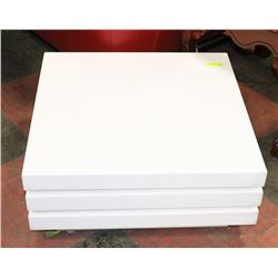 WHITE 3 TIER ROTATING SHOWHOME COFFEE TABLE