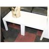 PAIR OF SHOWHOME WHITE END TABLES, 22"X22"X18"