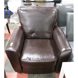 SHOWHOME BROWN LEATHERETTE SOFA CHAIR