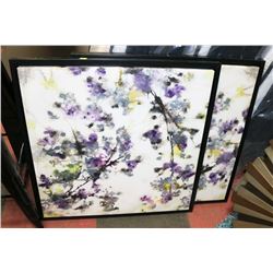 PAIR OF SHOWHOME FLORAL CANVAS PICTURES
