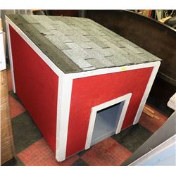 RED & WHITE NEW DOG HOUSE 53"X47"X44"HIGH,