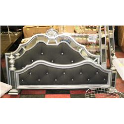 QUEEN SIZE MIRRORED AND PADDED HEADBOARD FOOTBOARD