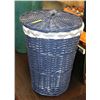 Image 1 : SHOWHOME BLUE WICKER HAMPER