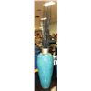 Image 1 : LARGE BLUE SHOWHOME VASE WITH ARTIFICIAL FOLIAGE