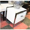 Image 1 : PAIR OF WHITE AND CHROME NIGHT STANDS