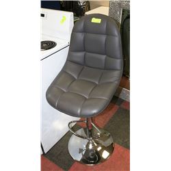 SHOWHOME GREY LEATHERETTE HYDRAULIC LIFT STOOL