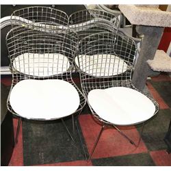 SHOWHOME GROUP OF 4 CHROME TABLE CHAIRS
