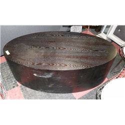SHOWHOME WOOD TONE OVAL SHAPED COFFEE TABLE