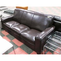 SHOWHOME BROWN LEATHERETTE 87" SOFA