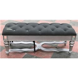 GREY FABRIC ENTRANCE BENCH