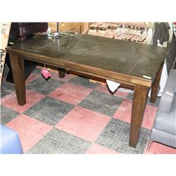 WOOD TONE KITCHEN TABLE, 64"X42"X30"