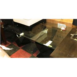 DOUBLE PEDESTAL GLASSTOP KITCHEN TABLE