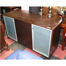 WOOD TONE 4 DRAWER 2 DOOR SIDEBOARD