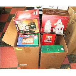 2 LARGE BOXES OF CHRISTMAS DECOR.
