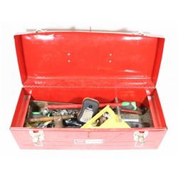 RED CRAFTSMAN TOOL BOX W/ TOOLS