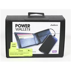NEW IN BOX LEATHER WALLET POWER BANK COMBO