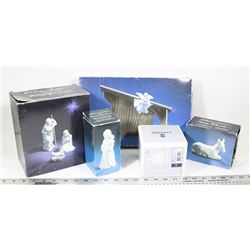 BOX OF AVON AND LLARDO NAVITY COLLECTIBLES