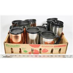 LARGE FLAT OF NEW THERMAL TRAVEL MUGS
