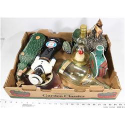 BOX OF VINTAGE LIQUOR BOTTLES