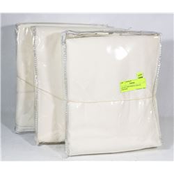 LOT OF 3 NEW WHITE CANVAS CURTAINS