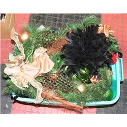 TUB WITH CHRISTMAS BALL ORNAMENTS