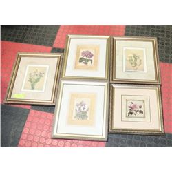 LOT OF 5 FRAMED PRINTS BY CLAIR LEARNER