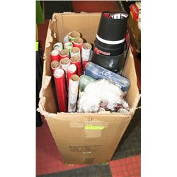 LARGE BOX OF ASSORTED CHRISTMAS WRAPPING PAPER