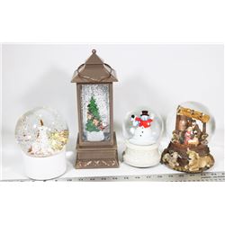 BOX OF 5 ASSORTED SNOW GLOBES