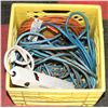 Image 1 : CRATE OF EXTENSION CORDS & 1 POWER BAR