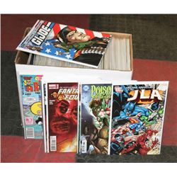 BOX OF OVER 120 ASSORTED COMICS - BAGGED & BOARDED