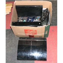 BOX OF ASSORTED ELECTRONICS, CABLES, REMOTES AND