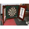 Image 1 : DART BOARD WITH CABINET AND DARTS