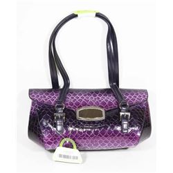 PURPLE SNAKESKIN STYLE PURSE