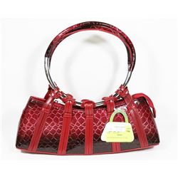 RED SNAKESKIN STYLE PURSE