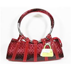 RED SNAKESKIN STYLE PURSE