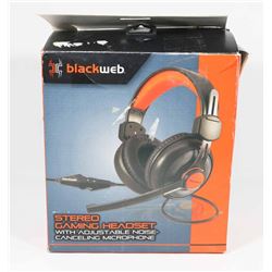 BLACKWEB STEREO GAMING HEADSET W/ NOISE CANCEL MIC